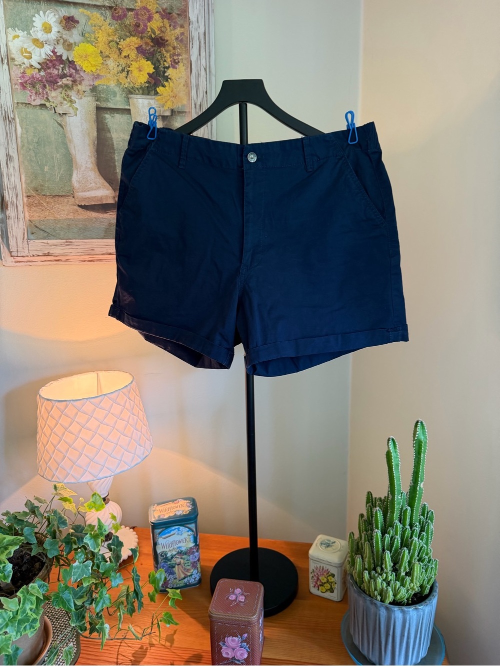Kensie Navy Blue Casual Bermuda Shorts